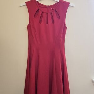 Betsey Johnson Crimson Sleeveless Cutout Midi Dress